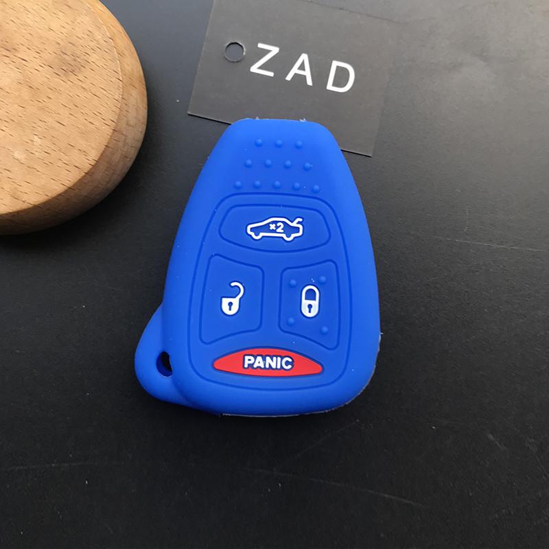 ZAD Silicone Key Cover Case Holder for JEEP Wrangler Cherokee Chrysler Liberty Pacifica Sebring Aspen Magnum Charger Protect Key