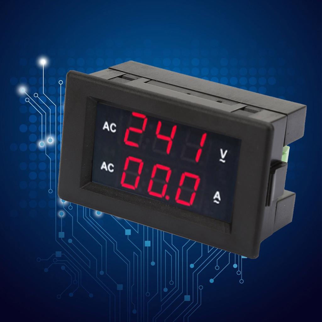 LED Digital Display AC 100.300V Voltmeter 0-50A   Meter(Red Red)