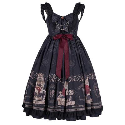 Gothique Lolita Halloween Gothique Noir Mori Girl Volants Été Thé École Culturel L [SSUPTEMBER2] Robe, Costume, Cosplay, Lolita, Style, Filles,