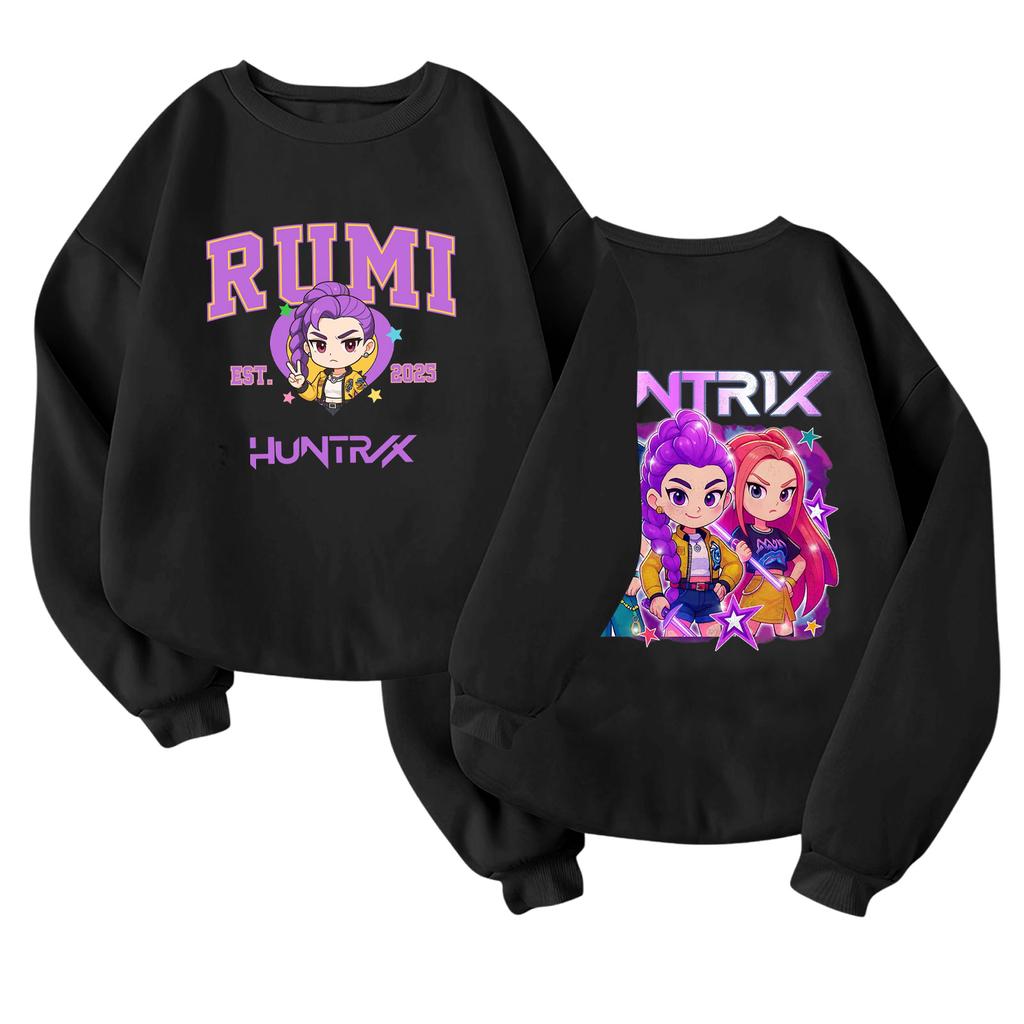 Children's Fashionable Lightweight Long-sleeved Round Neck Pullover With Pockets Printed Pullover