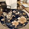 1pc Floral Ornament Office Round Area Rug, Indoor Mat Suitable For Office, Under Office Chairs Bedroom Living Room Home Decor, Room Deco