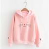 Women's Plus Velvet Hooded Sweatshirt - Korean Style, Loose Fit for Autumn/Winter, Best Friend Outfit, Japanese-Inspired, Thick & Versatile Outerwear