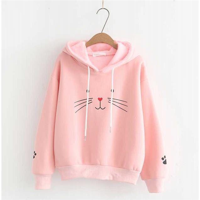 Women's Plus Velvet Hooded Sweatshirt - Korean Style, Loose Fit for Autumn/Winter, Best Friend Outfit, Japanese-Inspired, Thick & Versatile Outerwear