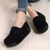Fashion Casual women's shoes spring new thick-soled wedge-heeled shoes genuine leather rocking shoes tassel platform suede leather