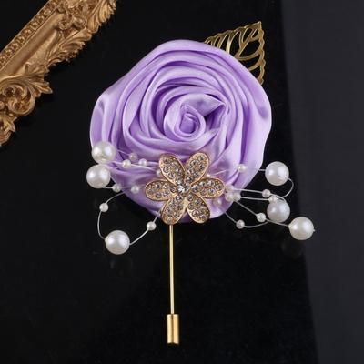Elegant Chest Flower Fake Pearl Rose Groom and Groomsmen Accessories Light Luxury Lapel Flower Wedding Brooch Bridesmaid Group