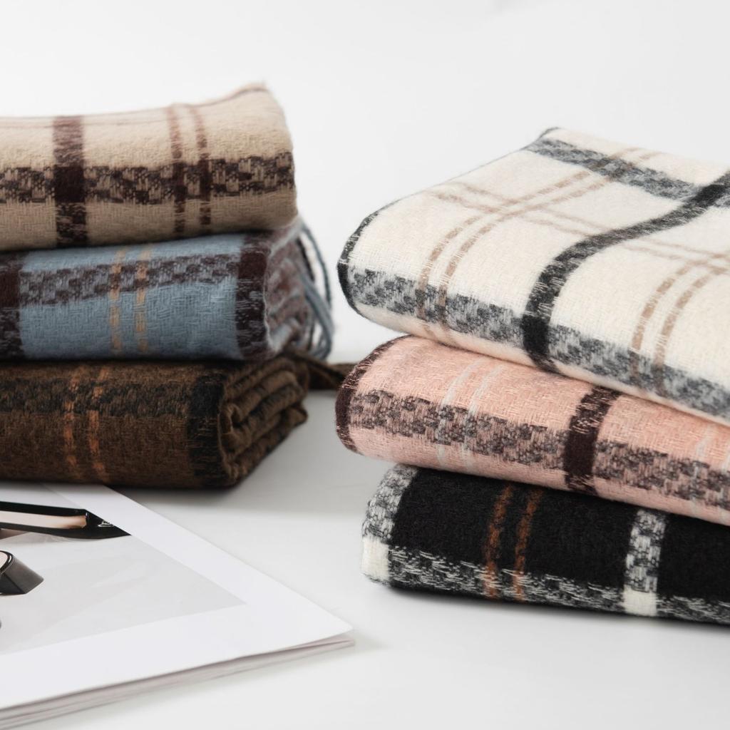 Scarf Winter Thickened New Plaid Women's Japanese and Korean Warm Scarf Fashion Shawl Imitation Cashmere Scarf