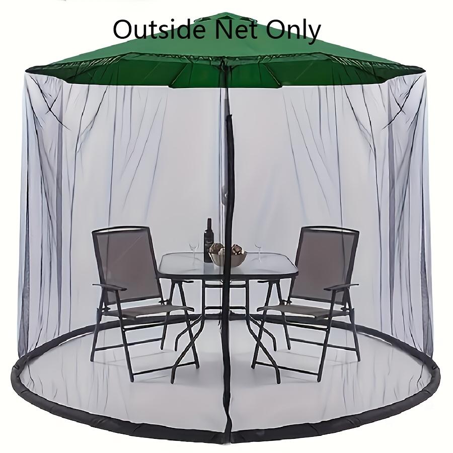 Actualización para Sombrilla de Patio Exterior de 1.8m 2.7m 3.3m con Mosquitero Red para Mosquitos con Puerta con Cremallera Para la Mayoría de Sombrillas de Mesa de Mercado para Exteriores