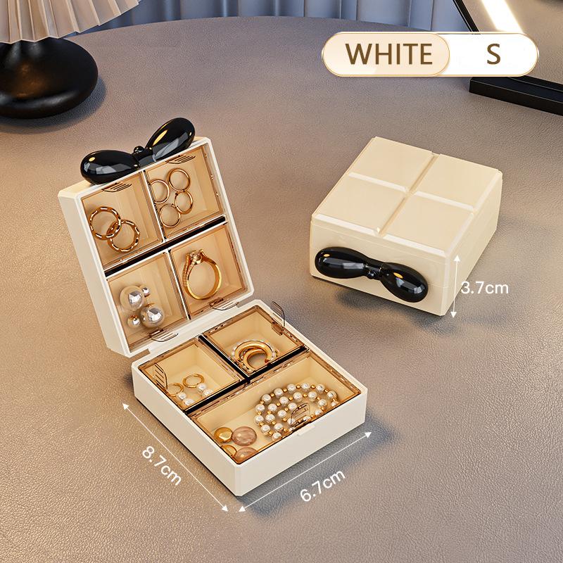 

Exquisite Small Portable Jewelry Box • Anti-Tarnish Organizer for Necklaces/Earrings • Multi-Functional Ring Accessory Case