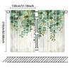 Set Of 2 Elegant Green Plant Print Curtains Spring Bedroom Decor Semi Transparent Polyester Fabric Botanical Design Rod Curtain For Made