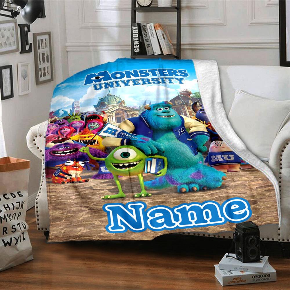 Benutzerdefinierter Name Monster AG Abenteuer Flanell Decke für Super Weiche Niedliche Komfort Decke für Reise Bettwäsche Couch Sofa Decke