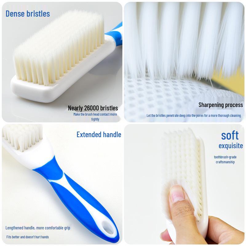 Perie de pantofi cu peri moi și mâner lung pentru îndepărtarea delicată a petelor și curățare