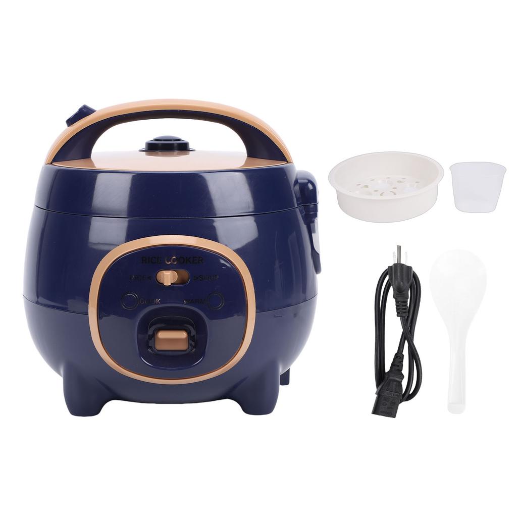 Mini Rice Cooker with Steam Rack 350W 1.8L Nonstick Multifunctional Electric Small Rice Maker for Grain Soup Home