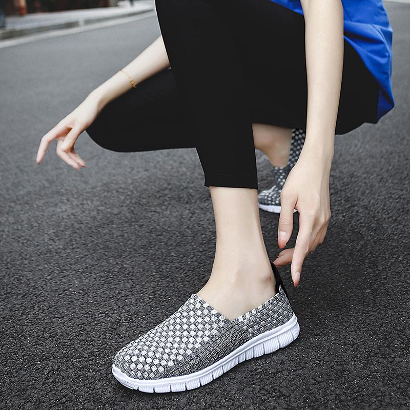 Summer Women Lightweight Slip On Sneakers Casual Plus Size Flats Moccasins Soft Beach Walking Sports Shoes