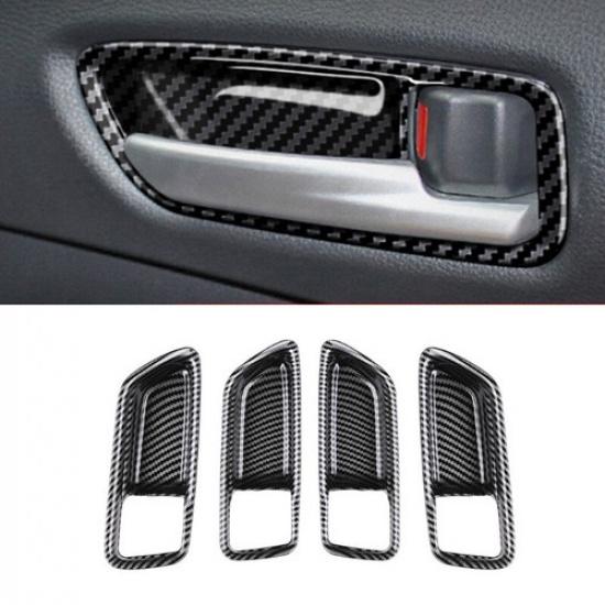 Carbon Fiber Inner Car Door Handle Bowl Cover Trim For Toyota Corolla -2025