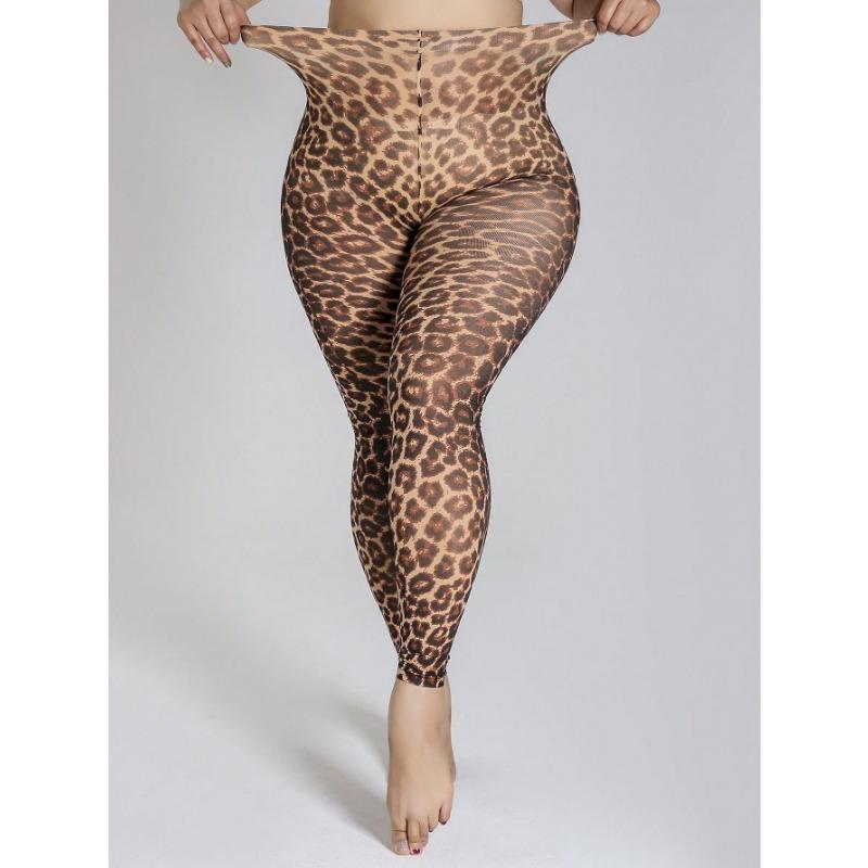 One Piece of Women's Leopard Print Printed Oversized 9-point Bottom Pantyhose Is Fashionable and Sexy