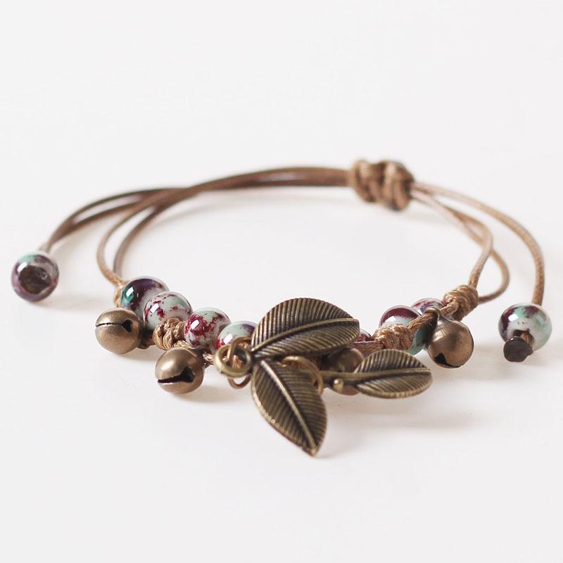 

Винтажный браслет с листьями, богемные украшения