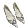 Fashion 2024 Brand Shoes for Women Slip On Women's High Heels Fashion Party Pumps Women Rhinestones Pointed Toe Thin Heels Ladies Shoes