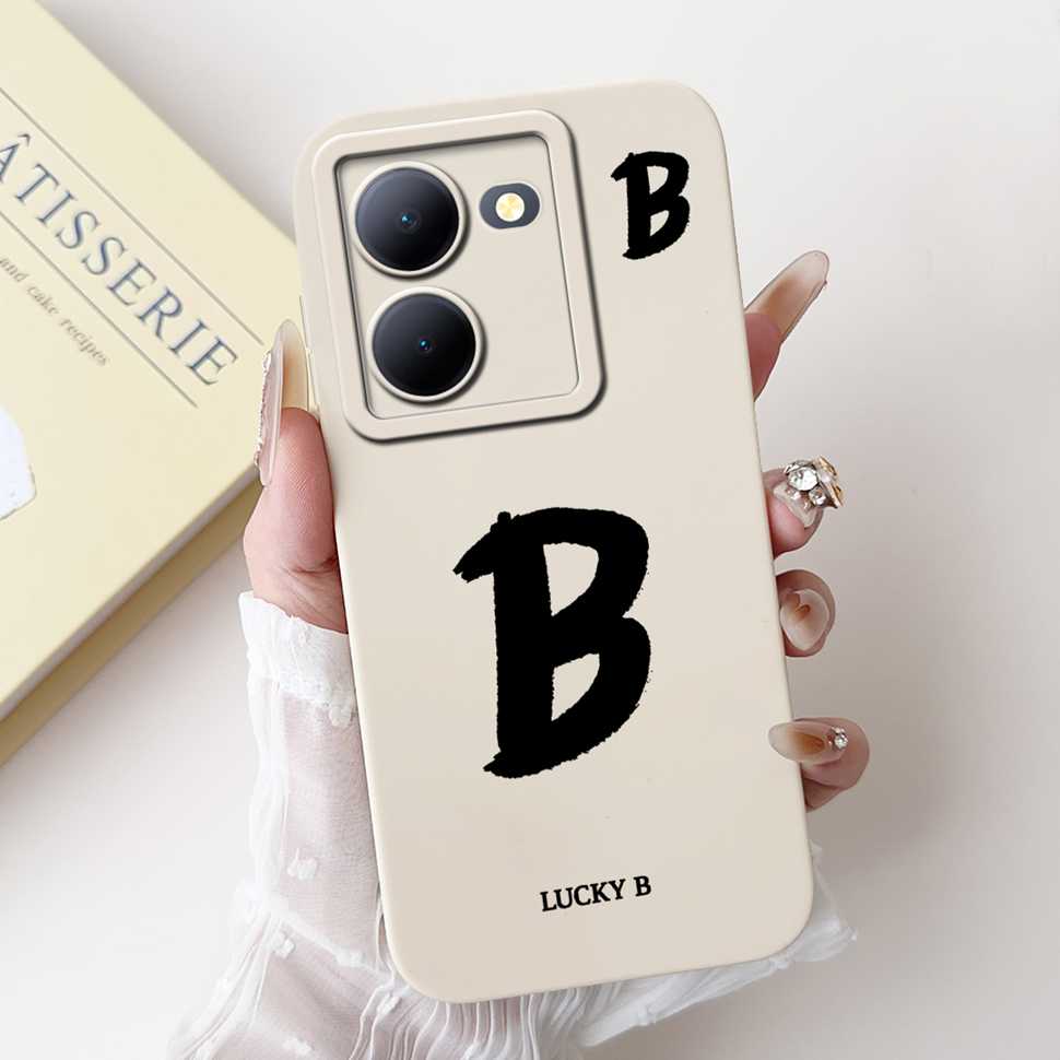 For vivo Y78 China 5G V2278A Case Fashion Design Letters A-Z Soft Silicone Cover Coque For VIVO y78 Y78 6.64" Phone Shell Fundas