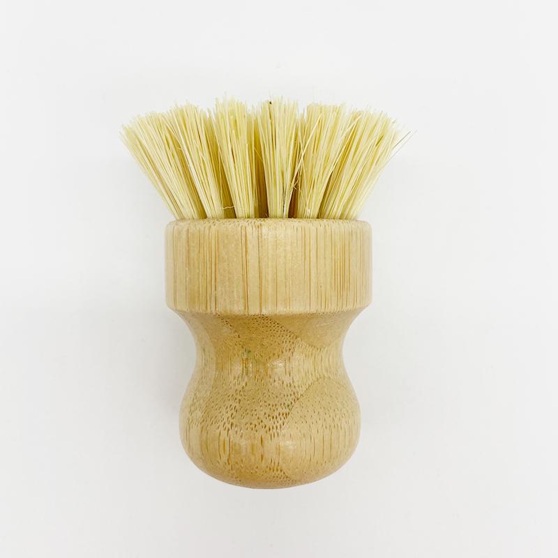 100% Natural Eco-Biodegradable Round Cleaning Brush Sisal and Bamboo Utensils Kitchen Scrubbing Pot Brush