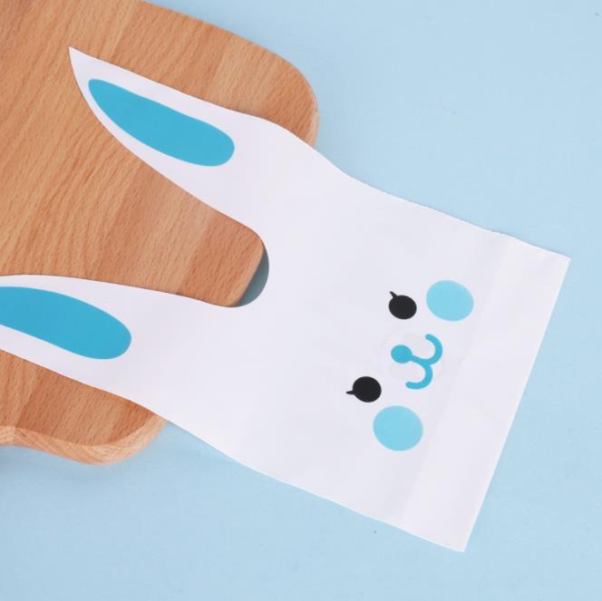 10/50pcs/lot Cute Rabbit Ear Bags Cookie Plastic Bags&Candy Gift Bags For Biscuits Snack Baking Package And Event Party Supplies