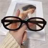 Retro Oval Sunglasses Women's Fashion Sunscreen Eyewear Street Snap Popular Korean Style Mirror Frame Beach Vacation Wear
