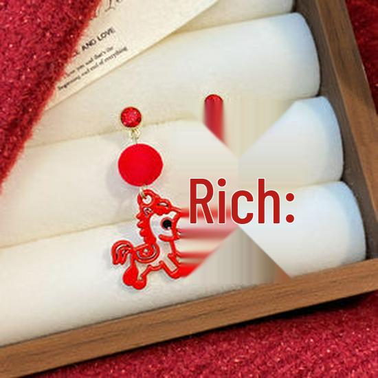 Флоковые асимметричные красные серьги-львы: Простые, Роскошные Новогодние Украшения
