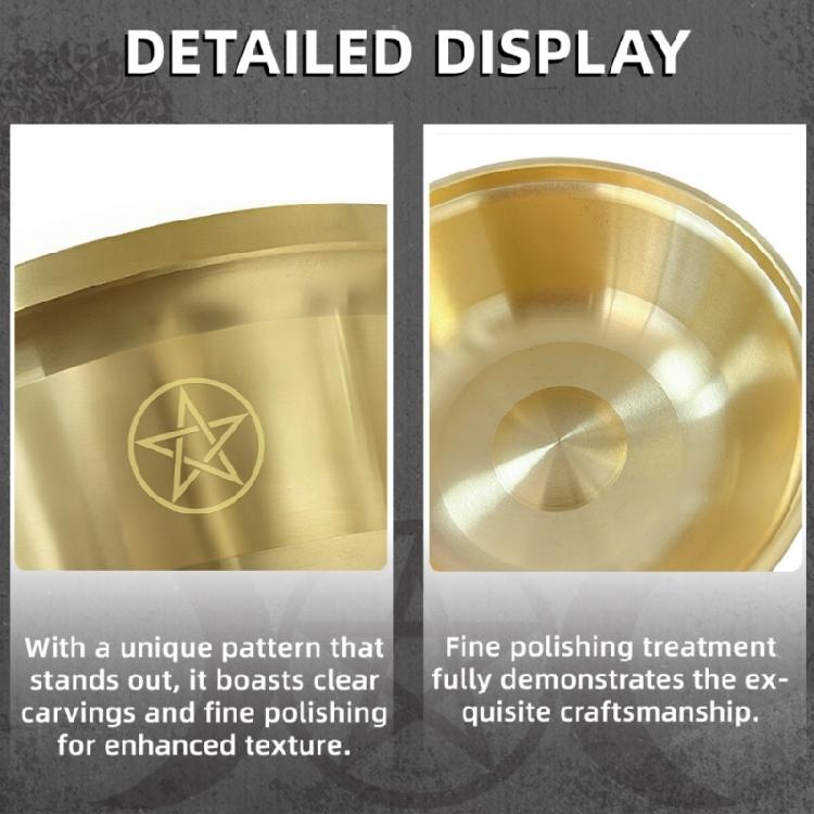 Mystical Pentagrams Pattern Brasses Bowl Rustproof Portables Container Compacts Game Accessory