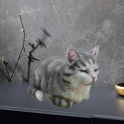 Statuetta Statua Gatto Dormiente Scultura Animale Decorativa Compatta in Resina per Sala da Pranzo