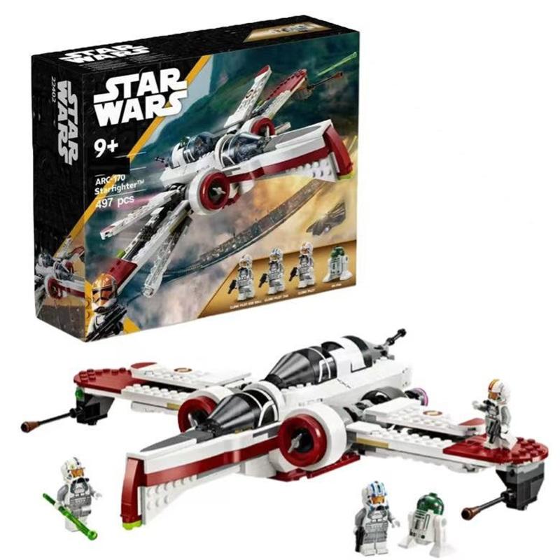 Compatible with LEGO Star Wars series 75402ARC-170 Starfighter building block toys