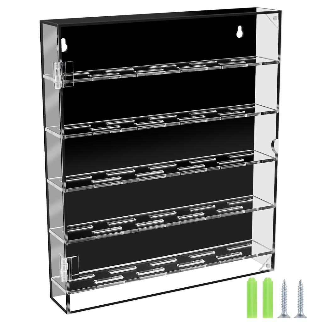 Five Layer Acrylic Display Rack Acrylic Badge Organizer Large Capacity Transparent Coin Display Case with Magnetic Door Decor
