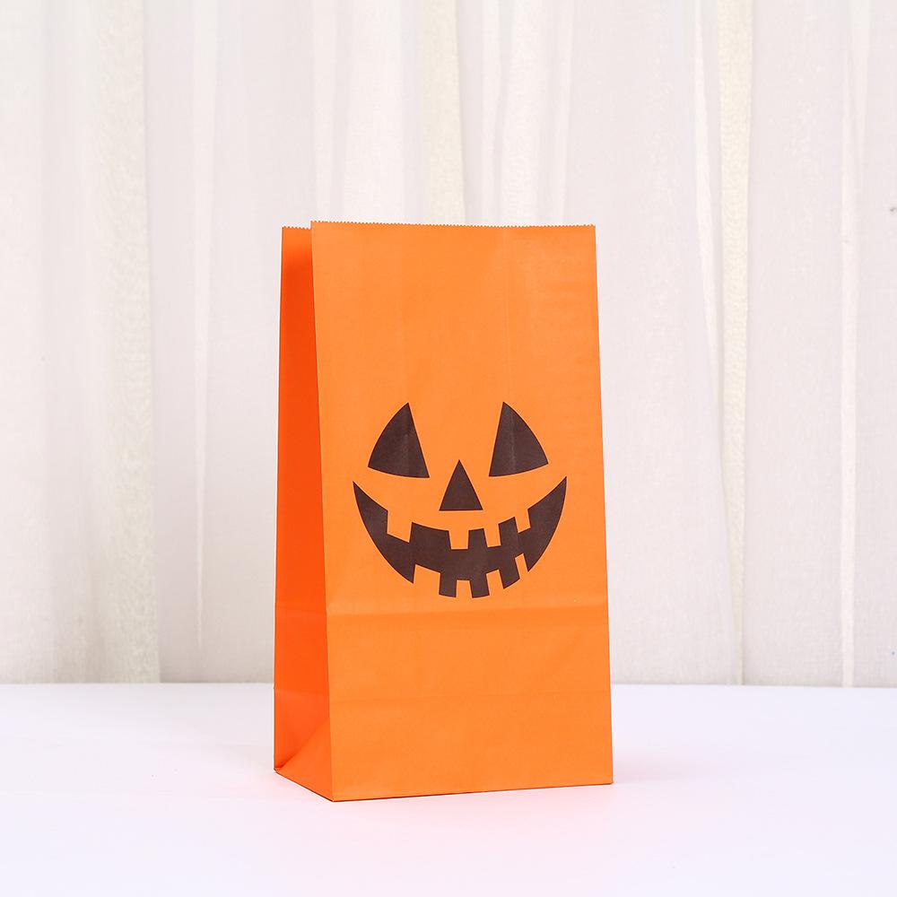 StoBag Halloween Pumpkin Paper Bags for Candy Treats Party Favors Trick or Treat Supplies Gift Wrap for Kids School Events