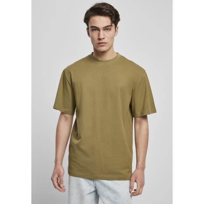 T-shirt - URBAN CLASSICS - Tall - Vert olive - Manches courtes - Col arrondi - Oversize