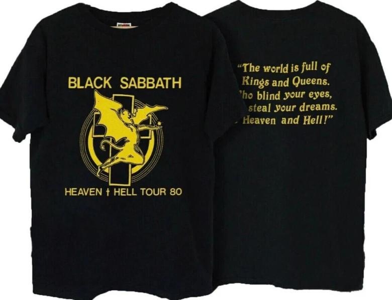 

vintage 1980 Black Sabbath heaven and hell tour T Shirt - Double Sided XL