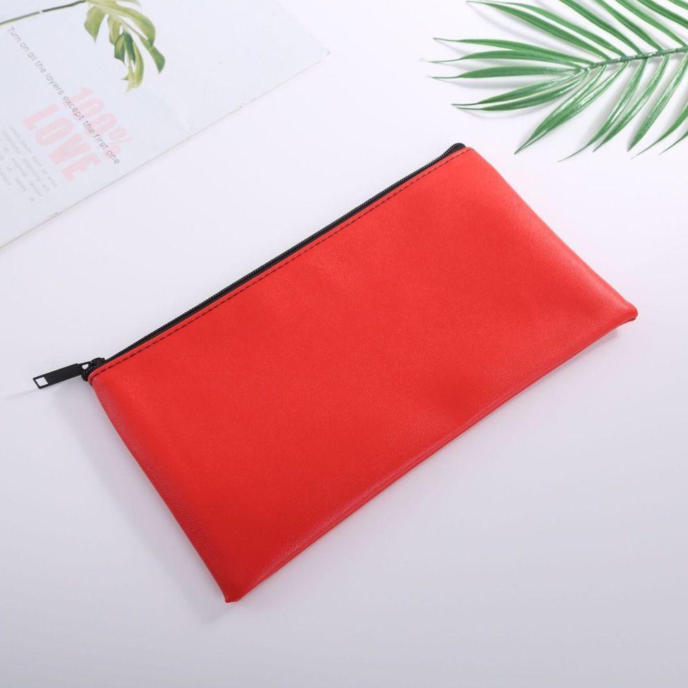 Small Compact Pu Bill Bag PU Leather Money Pouch Travel Cash Deposit Bag  Office Products
