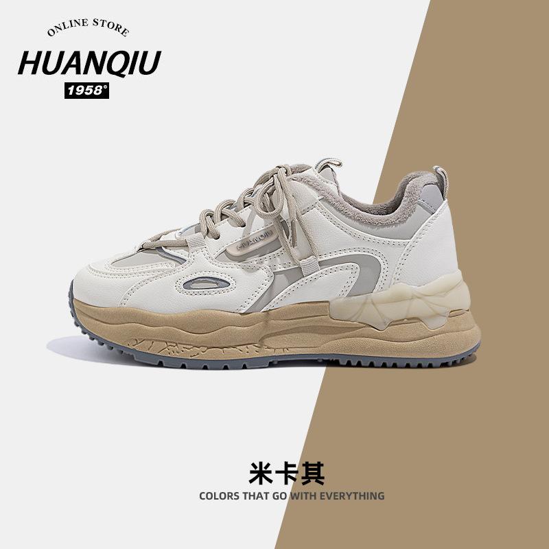 Global ZHQ-XA032-2 velvet dad shoes women's winter warm and versatile two cotton shoes sports and leisure cotton shoes