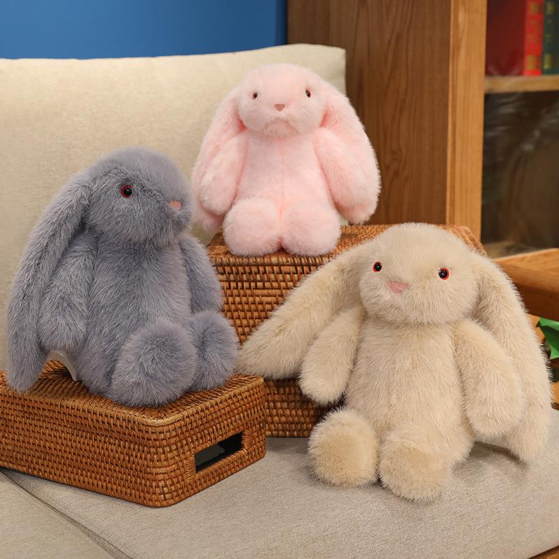 Cute Long-Eared Little White Rabbit Doll Plush Toy Little Rabbit Doll Children'S Soothing Rag Doll Girl Birthday Gift