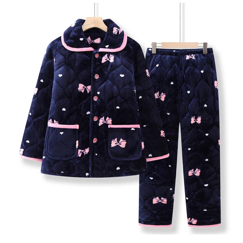 Langsha Women's Winter Thermal Fleece Pajama Set