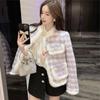 Violet Plaid Fur Women's Ort Sle Autumn Winter Small Fraance Wind Ele Coat
