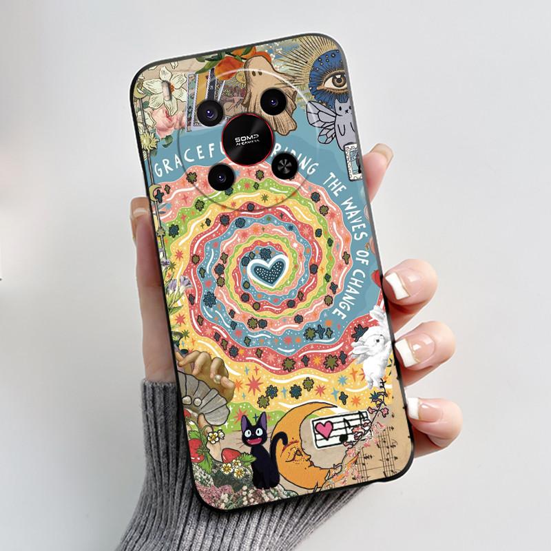 Cute Cartoon Case For ZTE Blade V70 MAX / ZTE Nubia V70 Max Printing Shell Protective Cover Soft Silicone Black Casing
