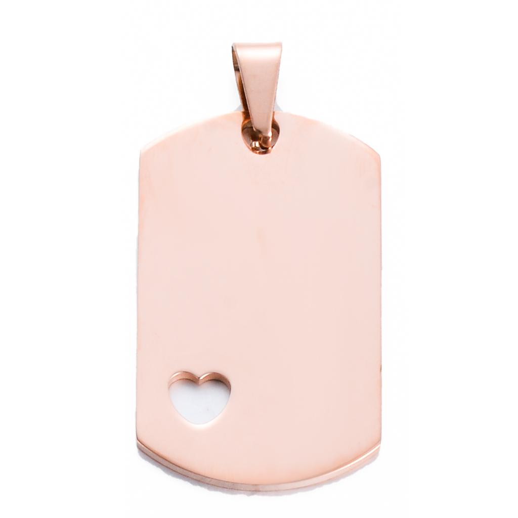 5Pcs Wholesale 5 Colors Military Tag Jewelry with heart Stainless Steel Necklace Pendant High Polished Necklace