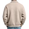 Men's Waffle Knit Full Zip Jacket Lapel Collar Long Sleeve Casual Lightweight Coat with Zipper Pockets for Spring and Fall Daily Wear