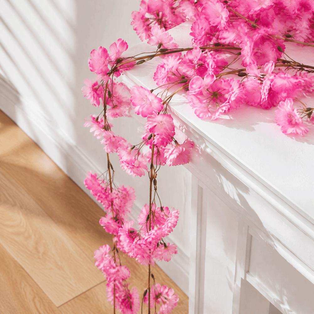 Silk Material Sakura Blossom Garland 1.8m Artificial Flower Garland Wedding Decoration