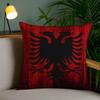 A-Albanias Flag Cushion Cover Soft Short Plush Double-Sided Printing Home Decor Machine Washable Pillow Case Gift