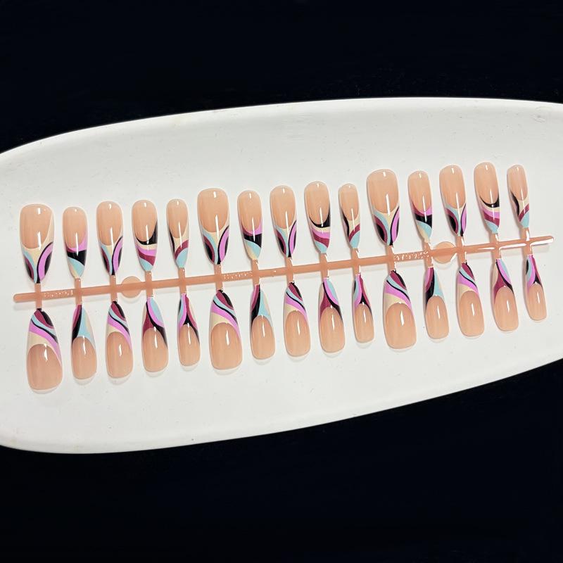 French Manicure, Contrasting Color, Wearable Nails, Nail Patches For Latin American Hotties, Fake Nails