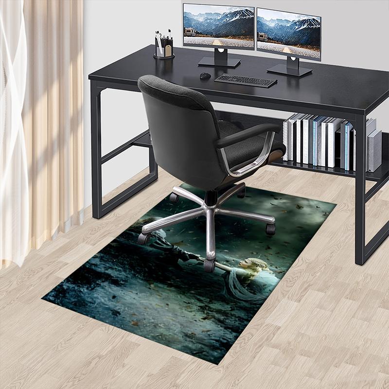 

Lord of the Rings Polyester Office Carpet Chair Mats, Home Decor Dormitory Floor Protector with Anti-Skid Backing, Large Area Coverage,Chris 60cm by 90cm