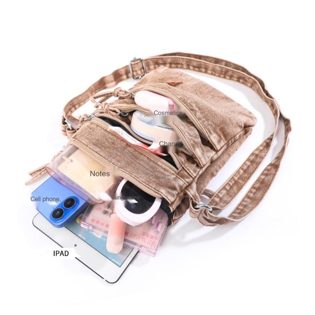 Xeie Thuk Borsa a Tracolla Unisex Denim Multi Scomparto Quotidiana