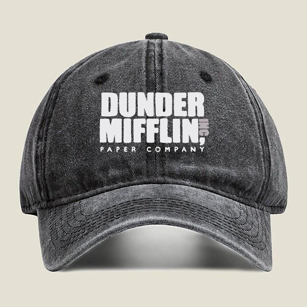 Dunder Mifflin Inc. Logo Fashion Washed Baseball Cap Hat Outdoor Activities