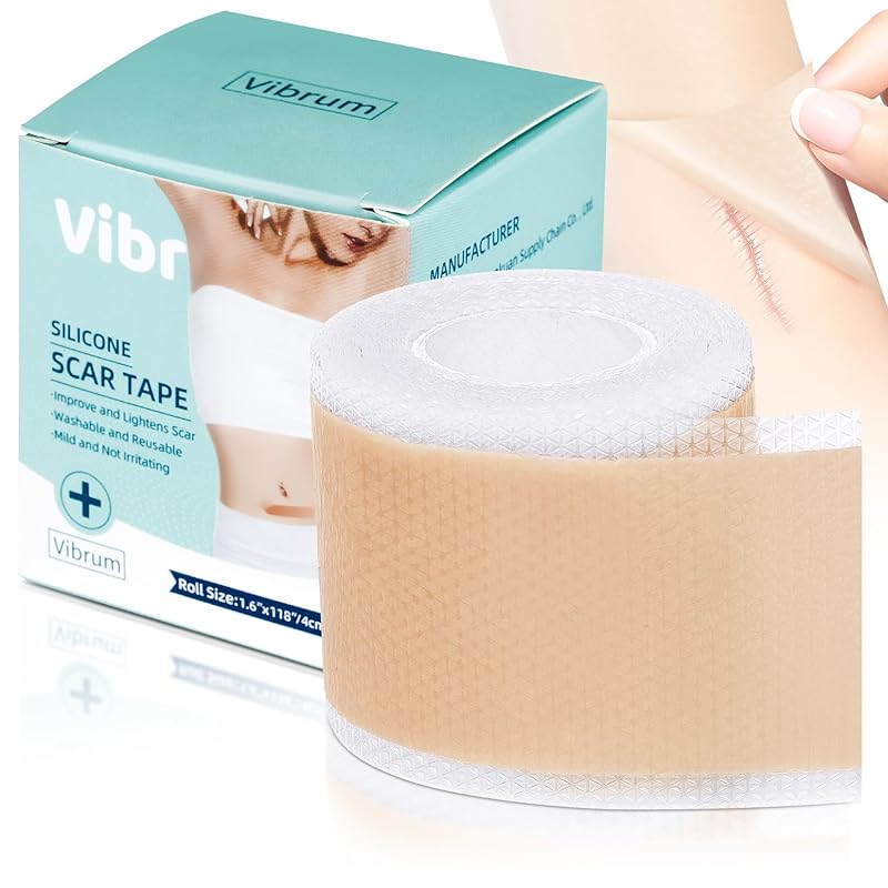 Silicone Scar Tape, TOEDO Silicone Sheets for Scars, Silicone Scar Strips for Tummy Tuck, Keloid, Burn Scars Reusable Tape Strips(1.6”x 60” 1.5”x 120”Roll