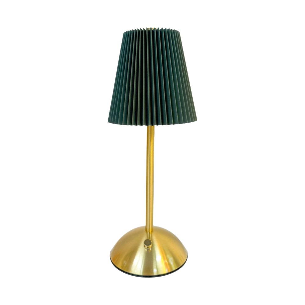 Fabric Shade Pleated Desk Lamp Metal Base LED Night Light Modern Design Touch Bedside Lamp Bar