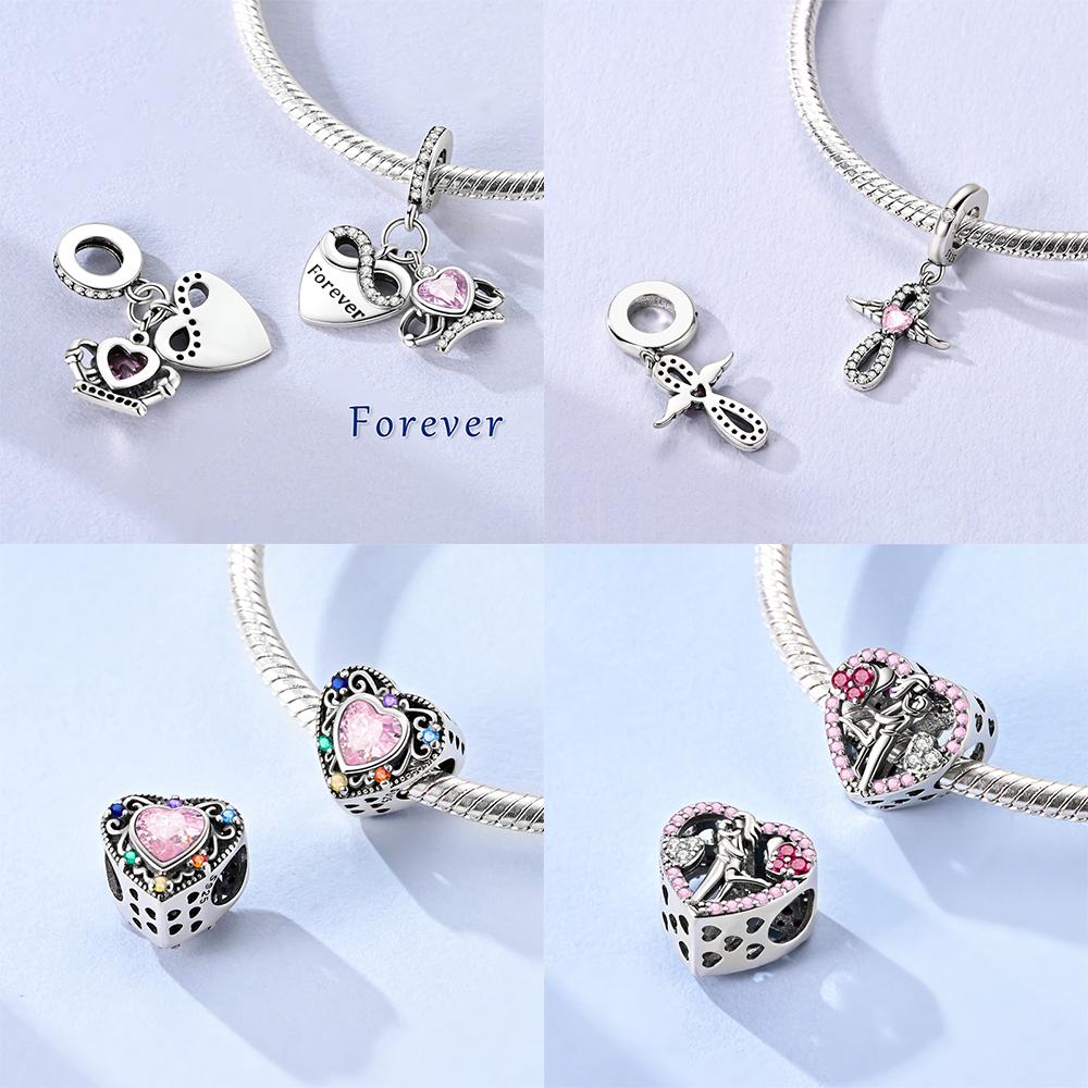 S925 Silver Infinity Love Dangle Charms Like Snake Entangle Beads Fit Original Bracelet Diy Accessories Fine Jewelry Gifts